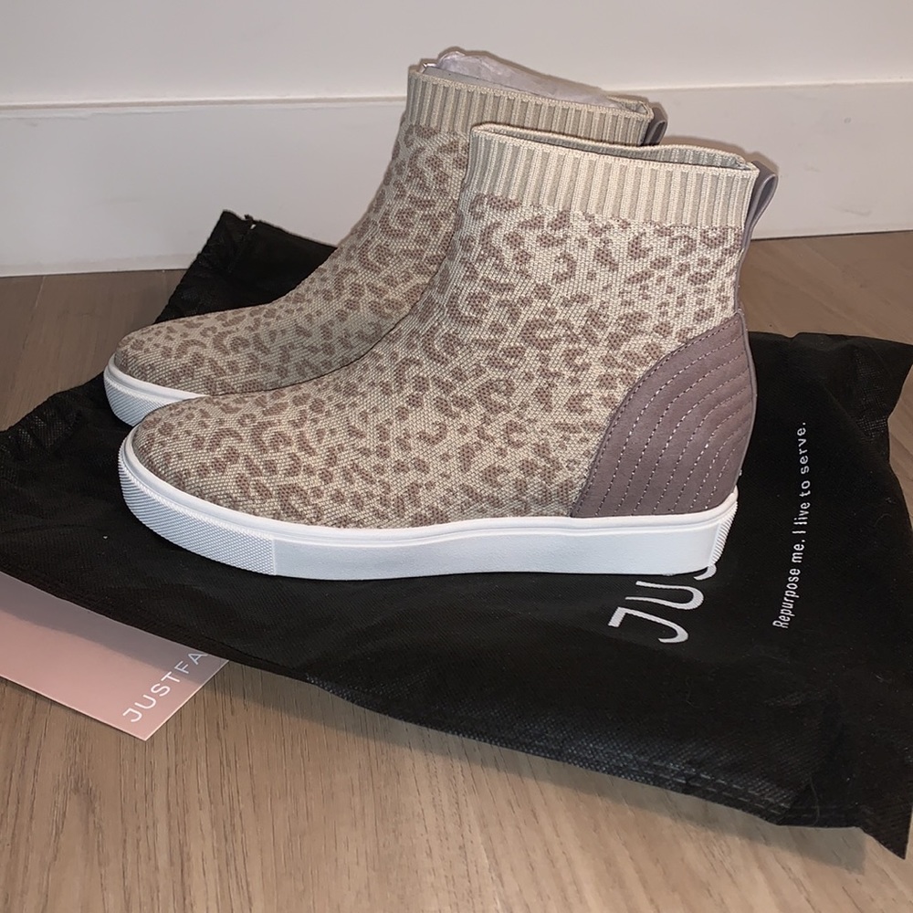 NEW animal print slip on fabric sneakers